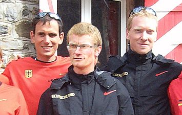 Timo Zeiler, Ulrich Benz und Marco Sturm